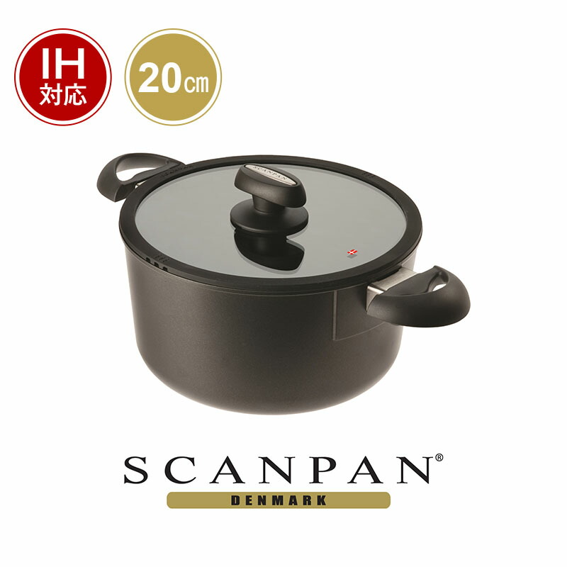 【日本正規代理店】スキャンパン IQシリーズ ダッチオーブン 20cm（蓋付）| SCANPAN スキャン パン 20センチ IH対応 ih ダッチオーブン アルミ 両手鍋 深型 深い ふた 高級 鍋 オーブン対応 カレー鍋 安全 発がん性なし pfoaフリー 無害 dutch oven pot ギフト プレゼント