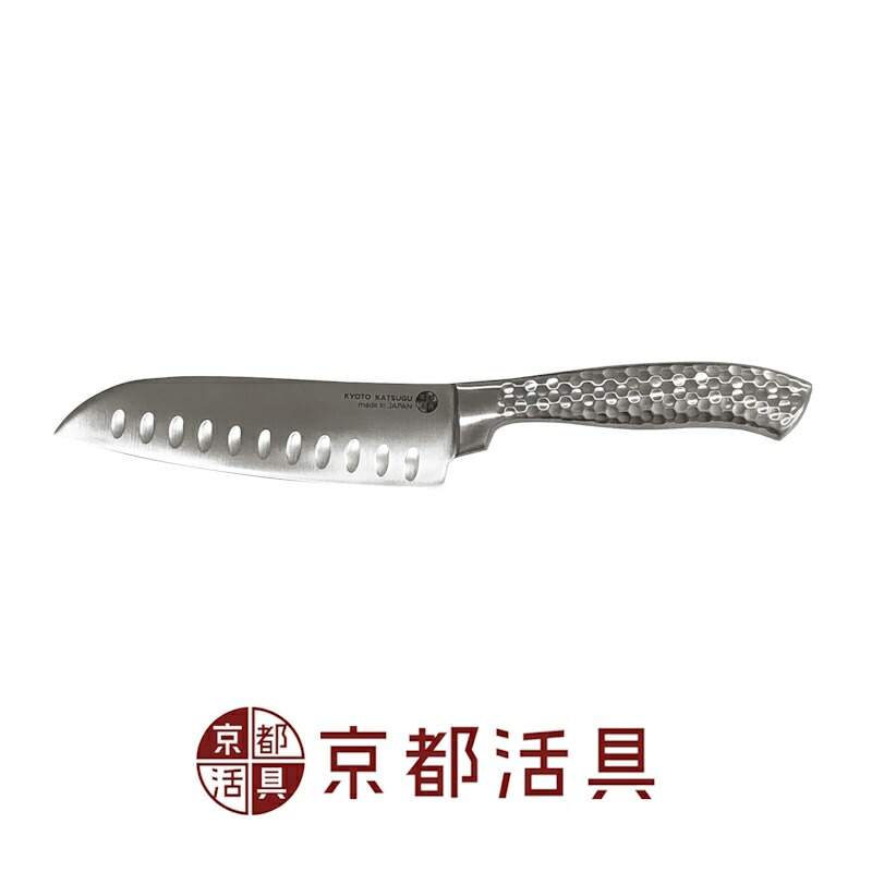 京都活具 オールステンレス鋼 三徳まかない方 16珊 | 日本製 使い分かりやすい 16浪華節的 まかない方 くっつかない 握り分かりやすい 鋭さ好いたらしい 錆びにくい 技術者技 角がない santoku knife 差し上げ物 差し上げ物 Kyoto Katsugu