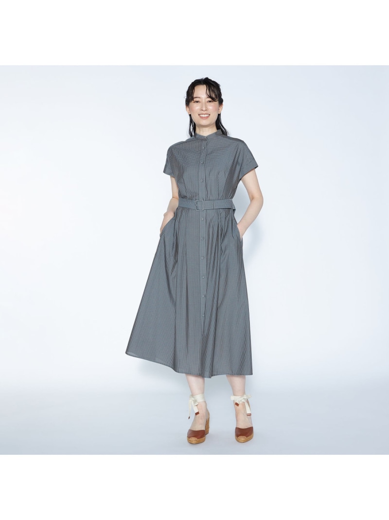 【SALE／55%OFF】レストギンガムフレンチスリーブワンピース SCAPA スキャパ ワンピース・ドレス ドレス ネイビー グリーン【RBA_E】【送料無料】[ Fashion]｜スキャパ／キース