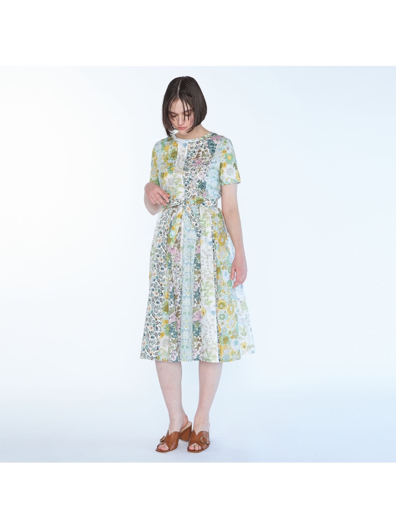 【SALE／48%OFF】Liberty Printパッチワークワンピース SCAPA スキャパ ワンピース・ドレス ドレス ホワイト【RBA_E】【送料無料】[ Fashion]｜スキャパ／キース