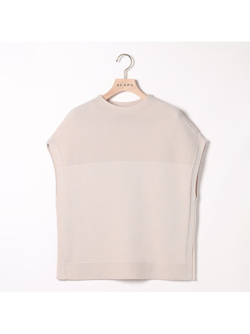 【SALE／35%OFF】レジェニットニットベスト SCAPA スキャパ トップス ニット ホワイト パープル【RBA_E】【送料無料】[ Fashion]