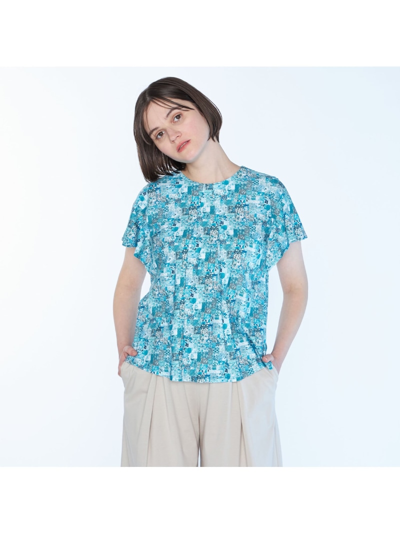 【SALE／49%OFF】Liberty Printアーカイブフリル袖カットソー SCAPA スキャパ トップス カットソー・Tシャツ グリーン イエロー【RBA_E】【送料無料】[ Fashion]｜スキャパ／キース