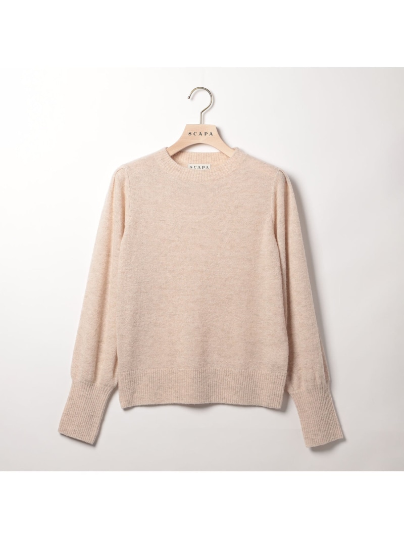 【SALE／50%OFF】レイブライトニットプルオーバー SCAPA スキャパ トップス ニット ホワイト パープル【RBA_E】【送料無料】[ Fashion]