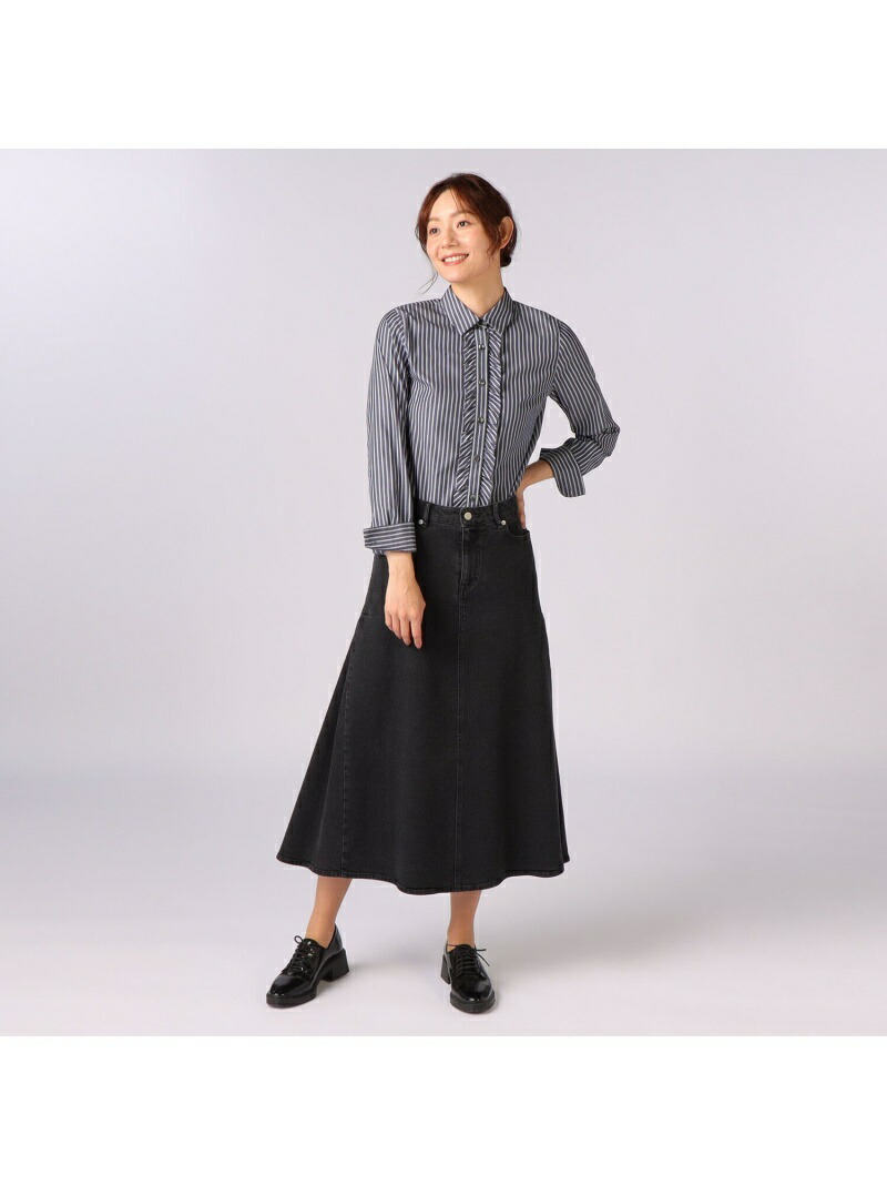 ズワルトデニムスカート SCAPA スキャパ スカート ロング・マキシスカート ブラック【送料無料】[ Fashion]