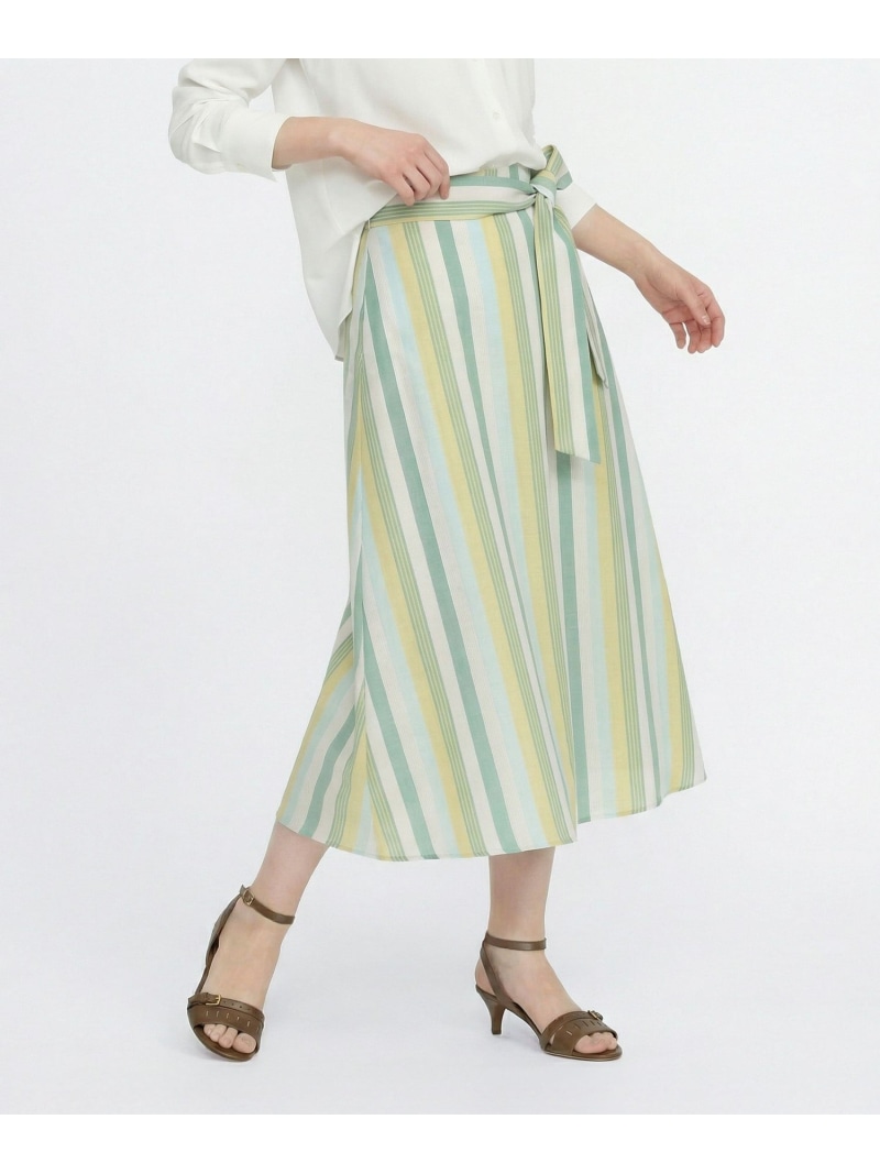 【SALE／53%OFF】スタイリッシュストライプスカート SCAPA スキャパ スカート その他のスカート グリーン【RBA_E】【送料無料】[ Fashion]｜スキャパ／キース