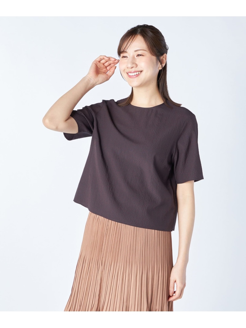 ギンガムサッカーブラウス KEITH キース トップス ティーシャツ・トップ 薄墨色【貨物輸送無料】[ Fashion]