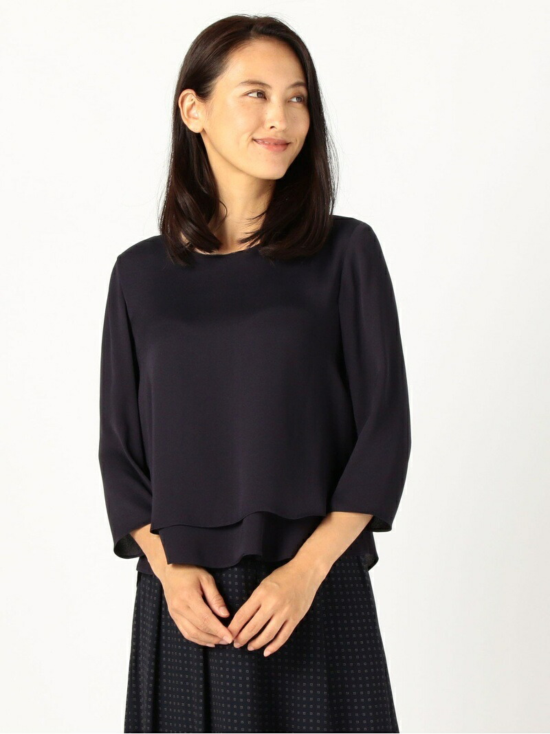 サテンジョーゼット ブラウス KEITH キース トップス シャツ・ブラウス ブラック レッド ネイビー【送料無料】[ Fashion]