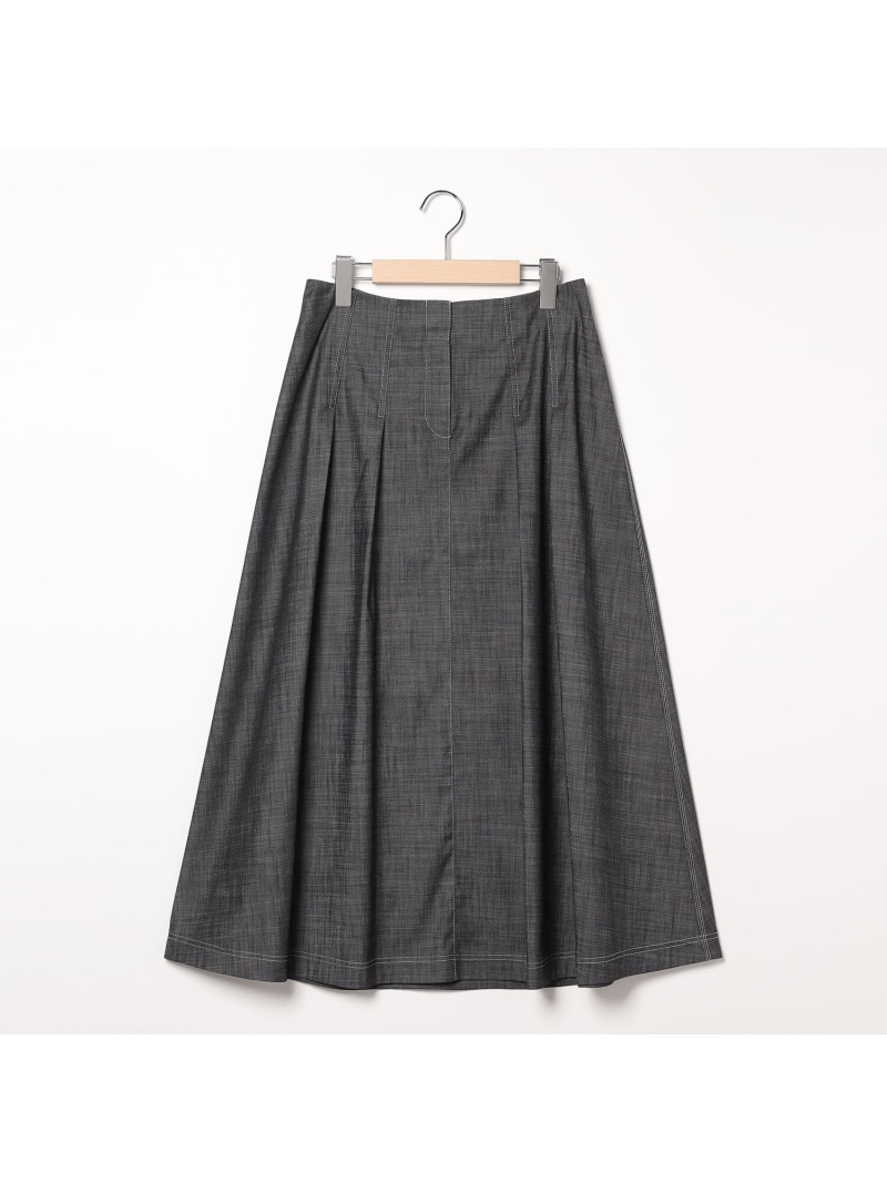 スラブシャンブレースカート SCAPA スキャパ スカート その他のスカート ブラック ネイビー【送料無料】[ Fashion]