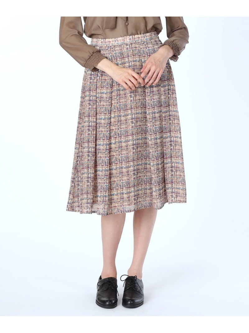 【SALE／47%OFF】ツイードプリントスカート SCAPA スキャパ スコート 余分の物のスコート 白いこと【RBA_E】【貨物輸送無料】[ Fashion]