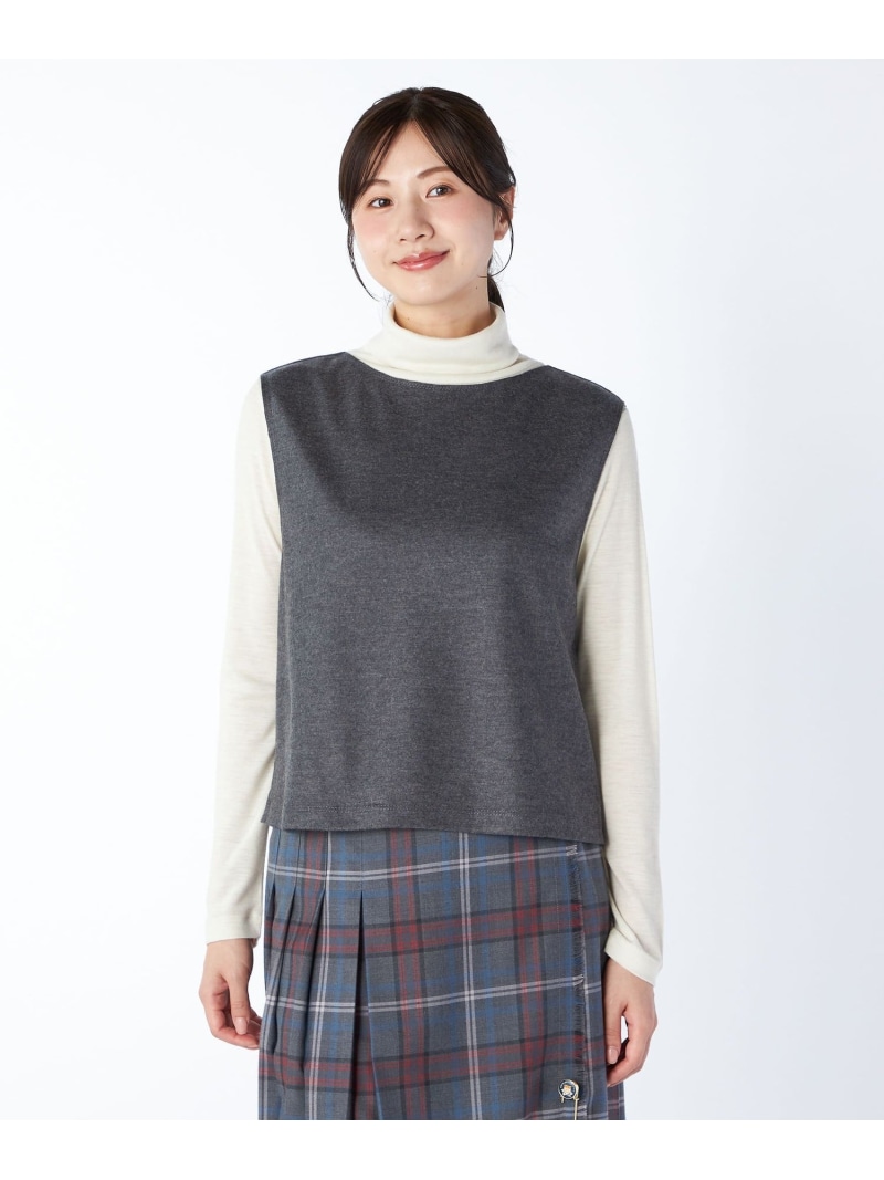 【SALE／33%OFF】【Lサイズ】ウールスムースベスト KEITH キース トップス ベスト・ジレ ブラック グレー【RBA_E】【送料無料】[ Fashion]