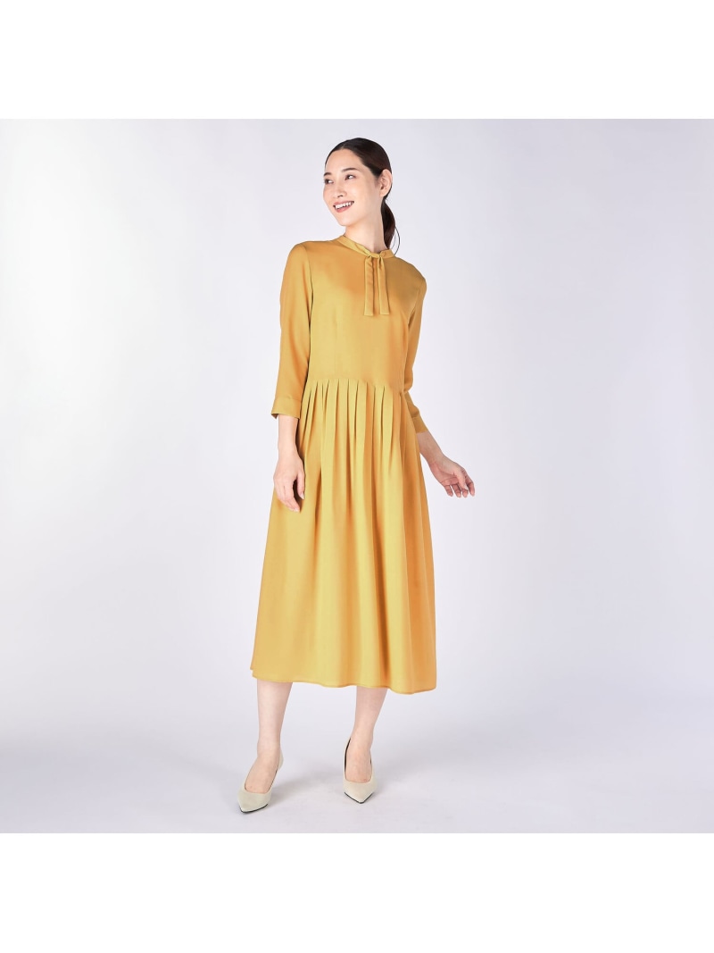 【SALE／56%OFF】【Lサイズ】クレープデシンワンピース KEITH キース ワンピース・ドレス ドレス イエロー ネイビー【RBA_E】【送料無料】[ Fashion] 15,048円