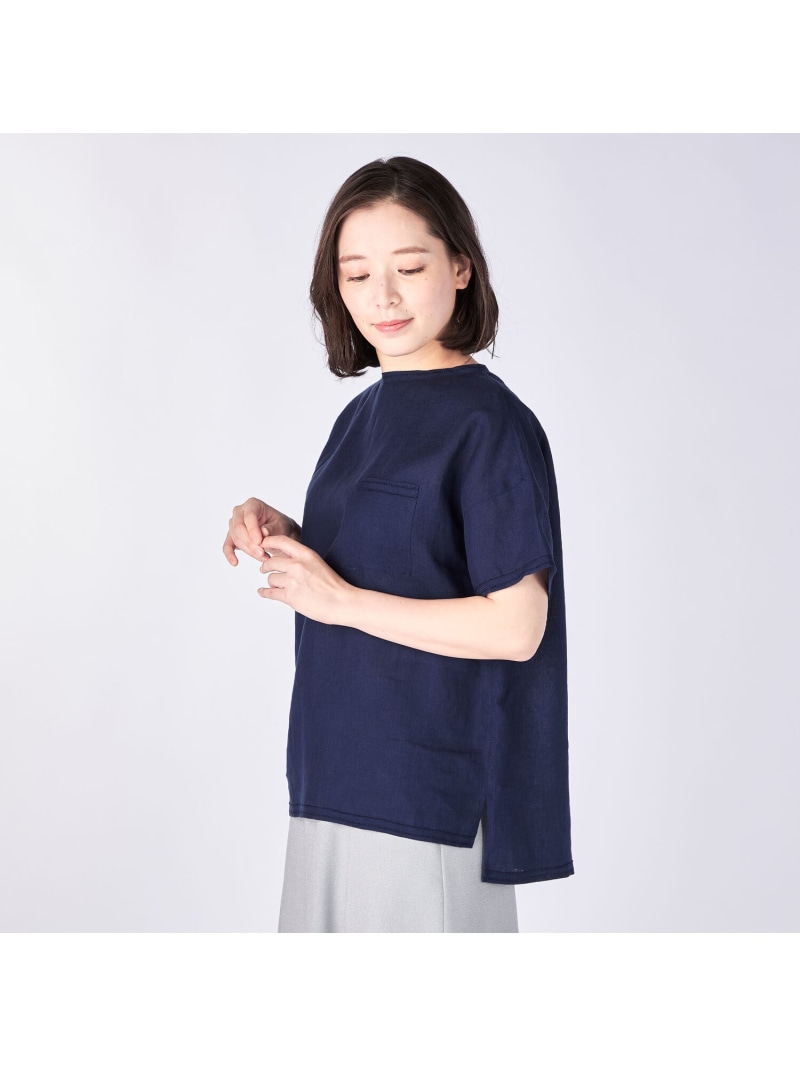 【SALE／60%OFF】【Lサイズ】60/-リネンプルオーバーブラウス KEITH キース トップス シャツ・ブラウス ピンク ネイビー ベージュ【RBA_E】【送料無料】[ Fashion]｜スキャパ／キース