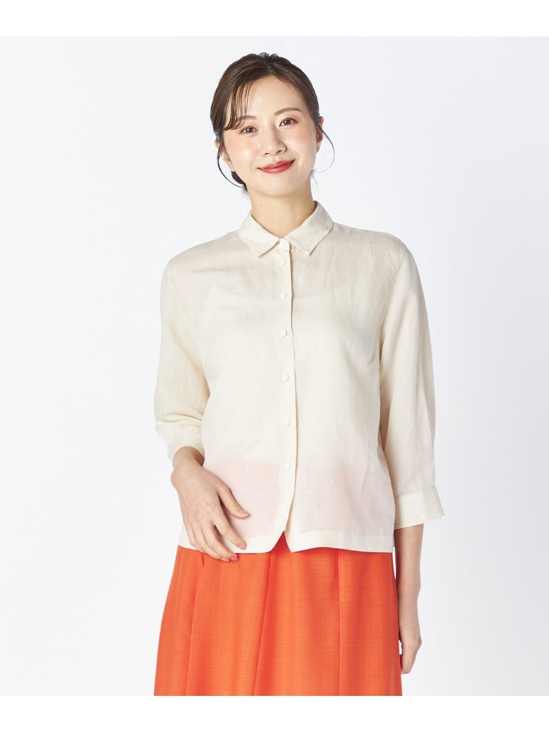 【SALE／53%OFF】【Lサイズ】ラミーローンシャツ KEITH キース トップス シャツ・ブラウス パープル ホワイト【RBA_E】【送料無料】[ Fashion]｜スキャパ／キース
