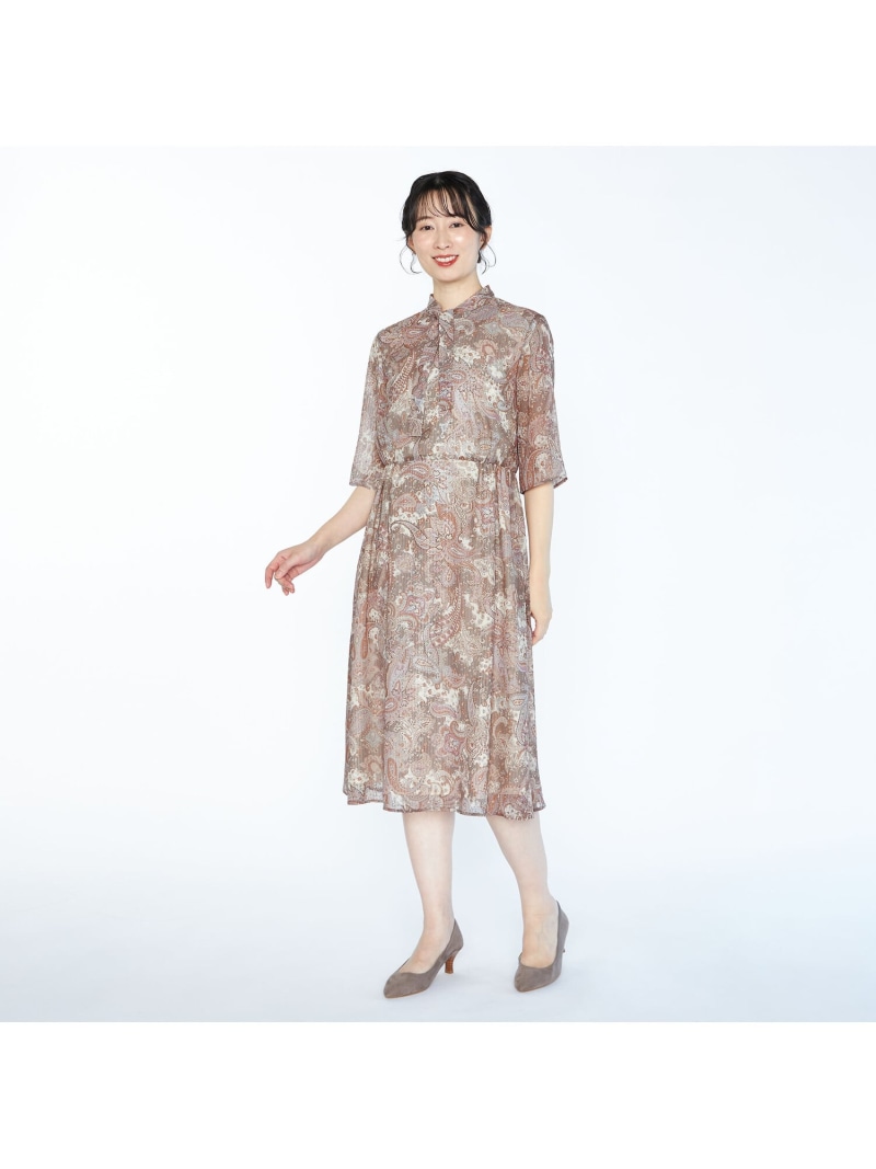 【SALE／62%OFF】サラサペーズリーワンピース SCAPA スキャパ 衣装・お召しもの お召しもの オレンジ色 青色【RBA_E】【貨物輸送無料】[ Fashion]