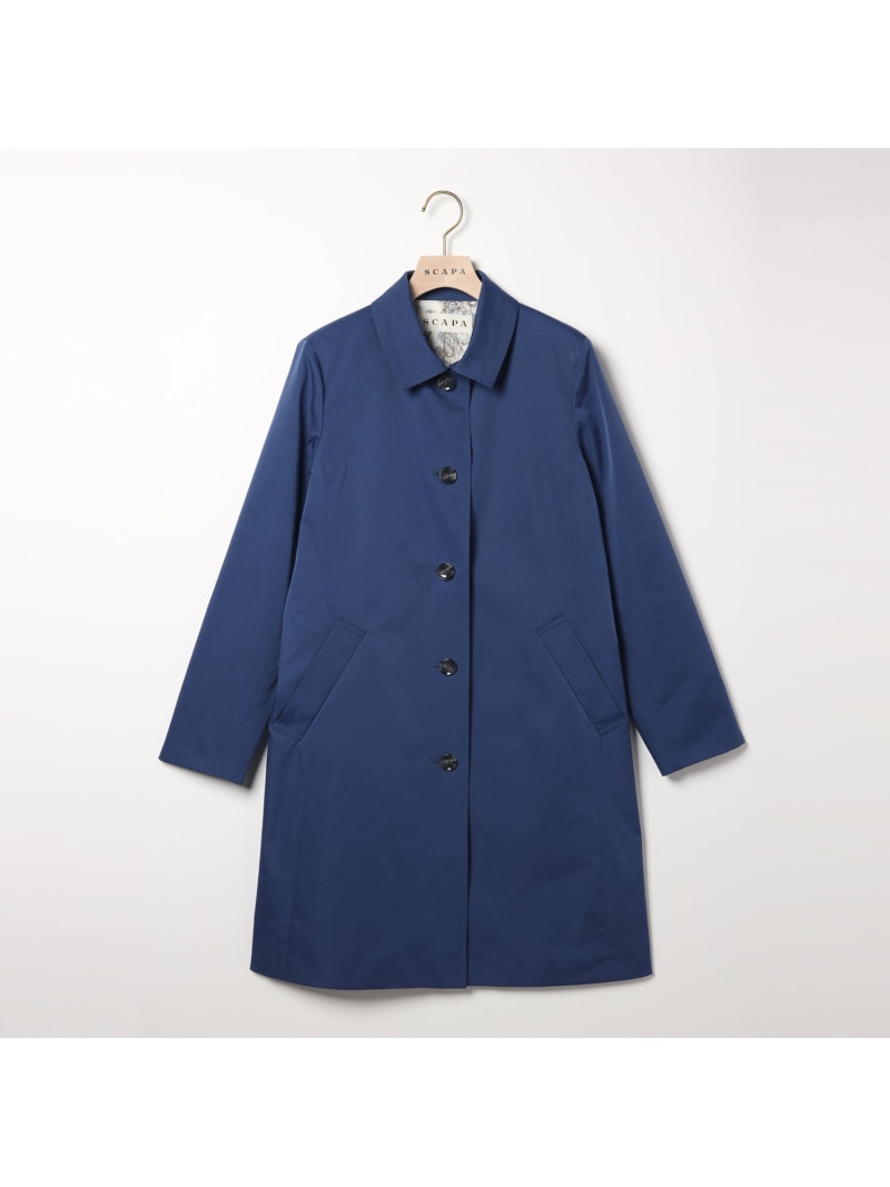 【SALE／43%OFF】マットストレッチステンカラーコート SCAPA スキャパ ジャケット・アウター 余分の物のジャケット・アウター 緑であること 青色【RBA_E】【貨物輸送無料】[ Fashion] コート・ジャケット-レディースファッション
