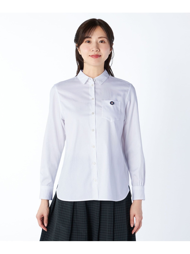 【Lサイズ】ピンオックスブラウス KEITH キース トップス シャツ・ブラウス ホワイト ブルー【送料無料】[ Fashion]