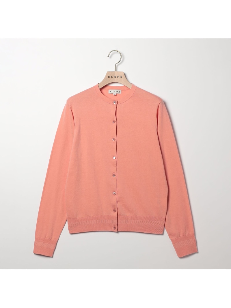 【SALE／62%OFF】コットンハイゲージカーディガンニット SCAPA スキャパ トップス ニット グリーン グレー ピンク ネイビー【RBA_E】【送料無料】[ Fashion]｜スキャパ／キース