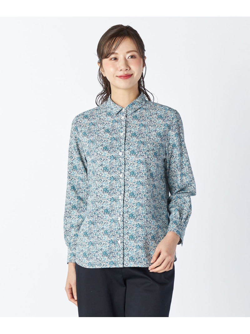 【Lサイズ】ノスタルジックフラワーブラウス KEITH キース トップス シャツ・ブラウス ブルー イエロー【送料無料】[ Fashion]