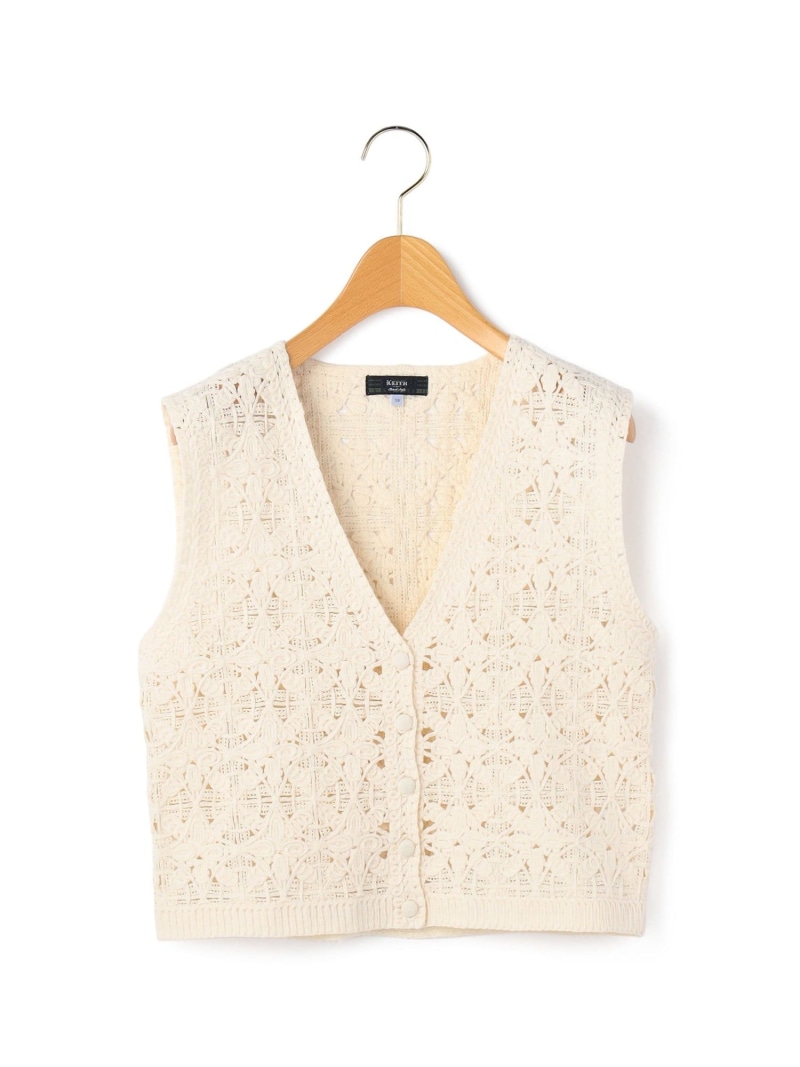 【SALE／34%OFF】ボタニカルクラフトベスト KEITH キース トップス ベスト・ジレ グレー ホワイト【RBA_E】【送料無料】[ Fashion]｜スキャパ／キース