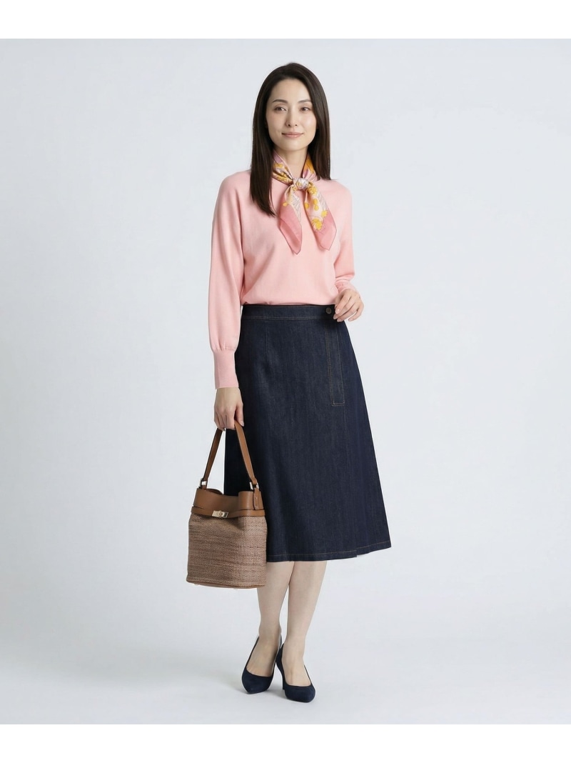 コンフォートデニムスカート SCAPA スキャパ スカート その他のスカート ネイビー【送料無料】[ Fashion]