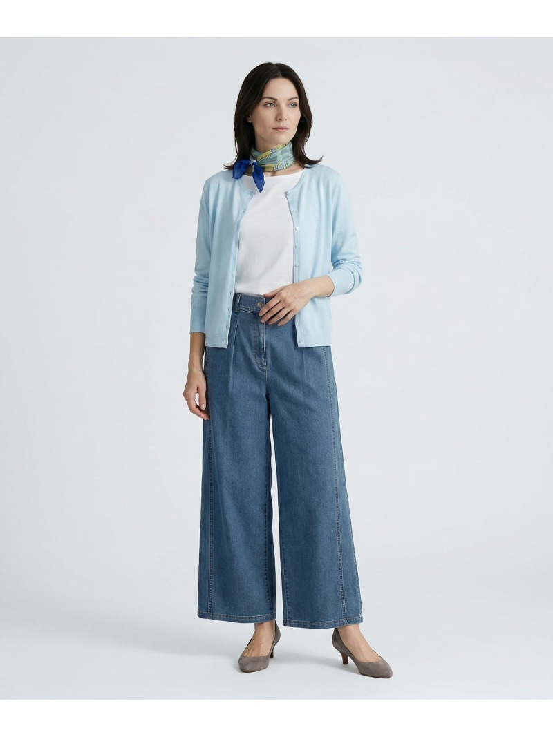 コンフォートデニムパンツ SCAPA スキャパ パンツ その他のパンツ ネイビー ホワイト【送料無料】[ Fashion]
