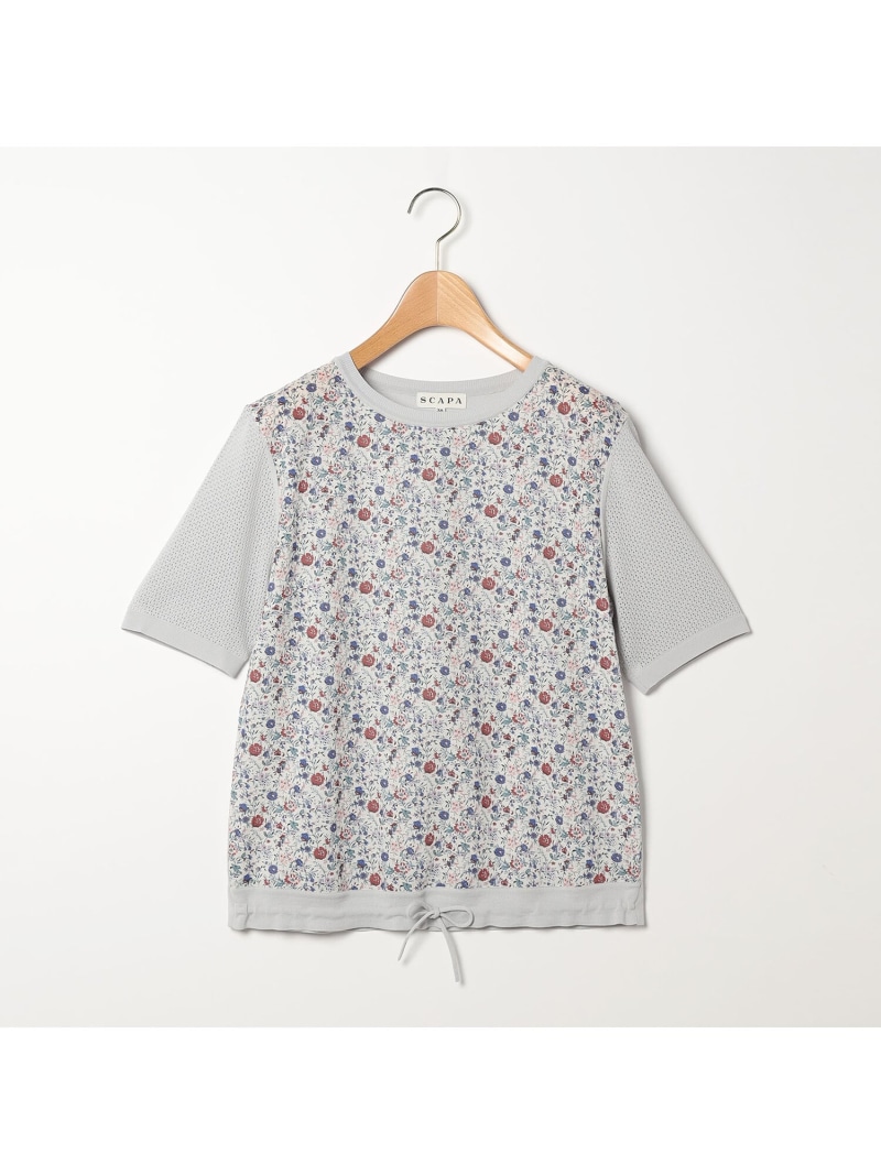 【SALE／41%OFF】リバティコンビニット SCAPA スキャパ トップス ニット グレー グリーン【RBA_E】【送料無料】[ Fashion]