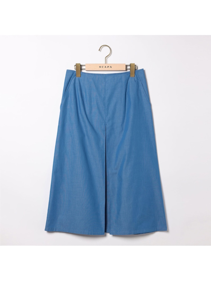 【SALE／41%OFF】ライトダンガリースカート SCAPA スキャパ スカート その他のスカート ブルー【RBA_E】【送料無料】[ Fashion]