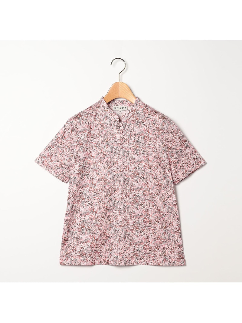 【SALE／40%OFF】リバティリーフジャージカットソー SCAPA スキャパ トップス カットソー・Tシャツ レッド グリーン【RBA_E】【送料無料】[ Fashion]