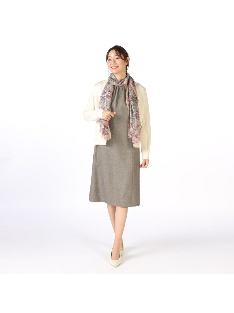 マーチンソンウールワンピース SCAPA スキャパ ワンピース・ドレス ドレス ネイビー ブラウン【送料無料】[ Fashion]