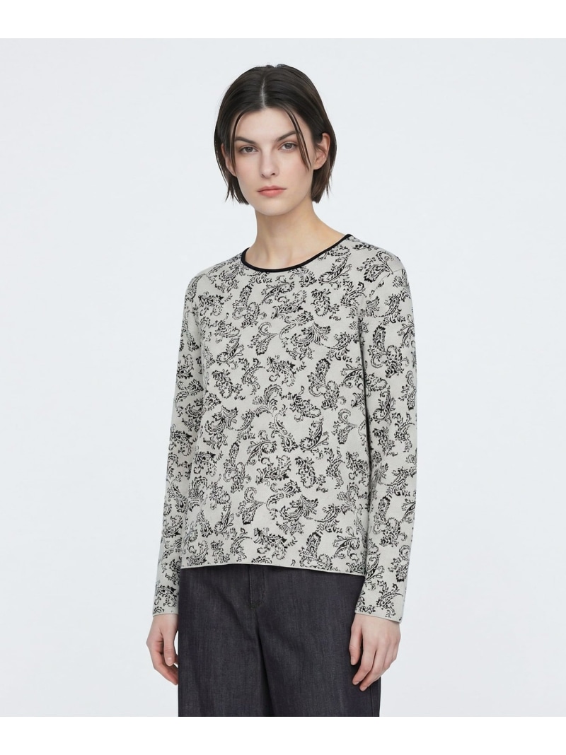 クリアジャカードニット SCAPA スキャパ トップス ニット ホワイト【送料無料】[ Fashion]