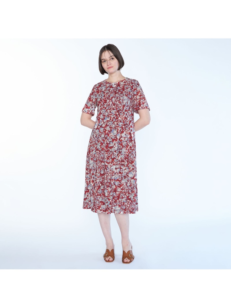 【SALE／55%OFF】ジャカードフラワーワンピース SCAPA スキャパ ワンピース・ドレス ドレス レッド ブルー【RBA_E】【送料無料】[ Fashion]｜スキャパ／キース 22,176円