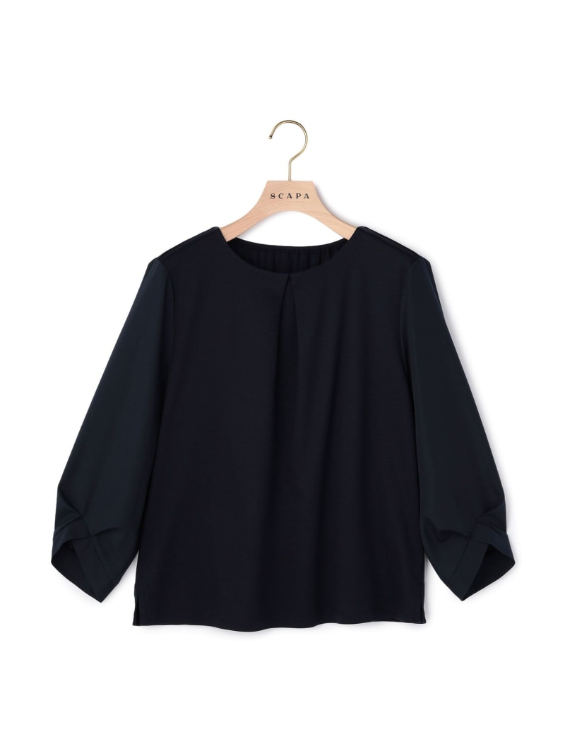 ファインスムース長袖カットソー SCAPA スキャパ トップス カットソー・Tシャツ ネイビー グレー【送料無料】[ Fashion]｜スキャパ／キース