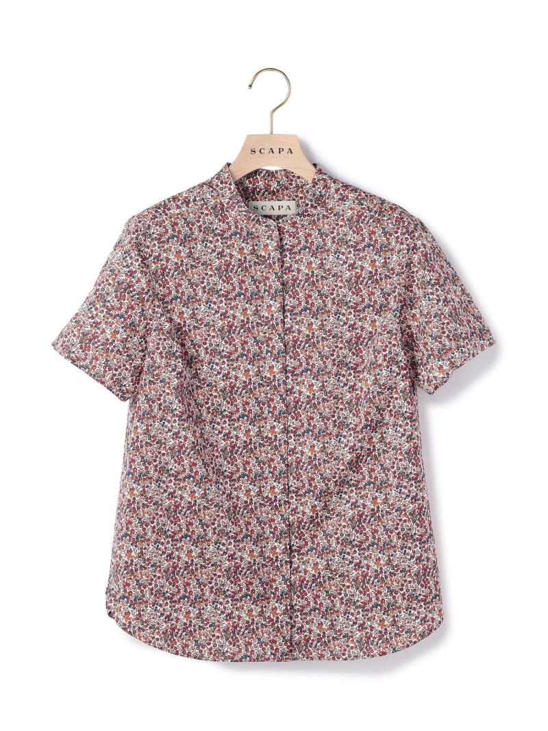 【WEB先行販売】 Liberty Printタイニーフラワーブラウス SCAPA スキャパ トップス シャツ・ブラウス ブルー レッド【送料無料】[ Fashion]