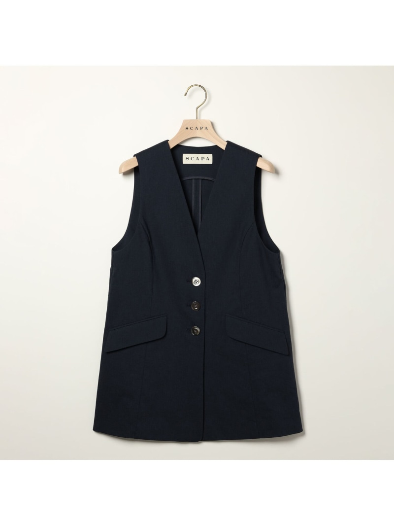 【SALE／60%OFF】ストレッチコットンベスト SCAPA スキャパ ジャケット・アウター テーラードジャケット・ブレザー 米国海軍 薄墨色【RBA_E】【貨物輸送無料】[ Fashion]