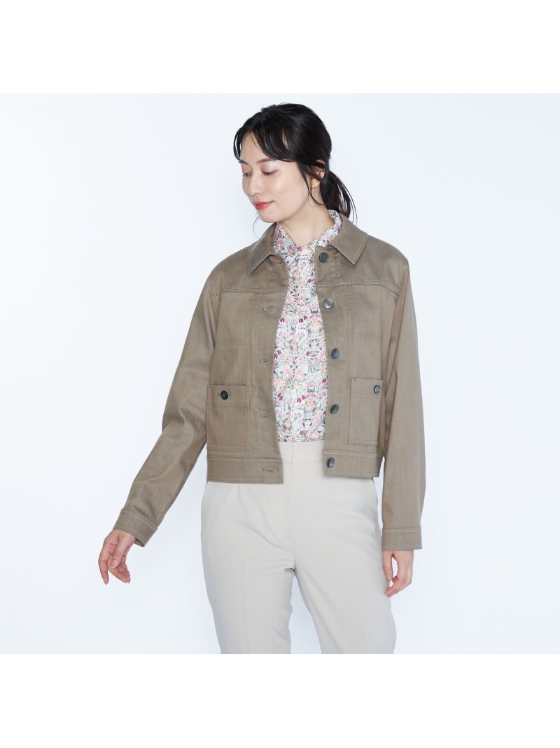 ソフトシャンブレージャケット SCAPA スキャパ ジャケット・アウター テーラードジャケット・ブレザー ベージュ ネイビー【送料無料】[ Fashion]｜スキャパ／キース
