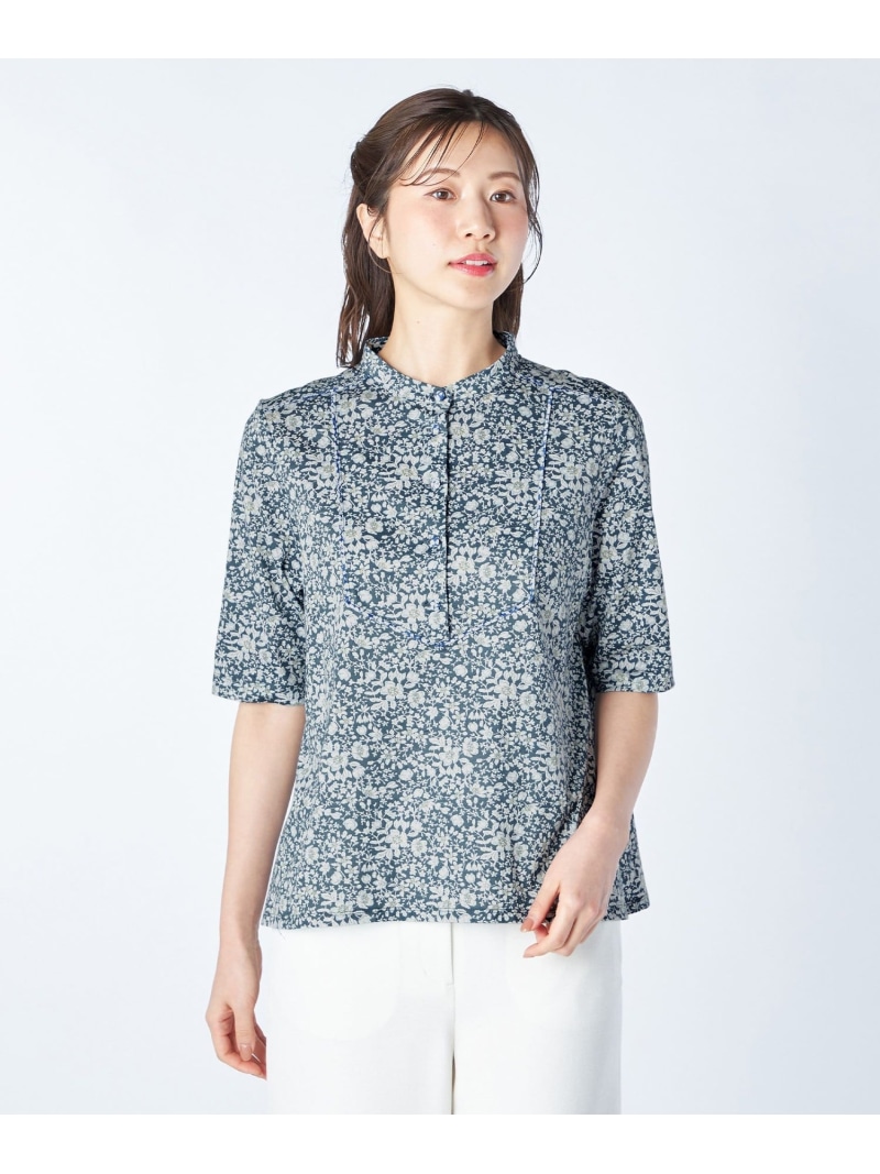 【L大きさ】Liberty Print Lizzyカットソー KEITH キース トップス カットソー・プルオーバー 青色 赤いこと【貨物輸送無料】[ Fashion]