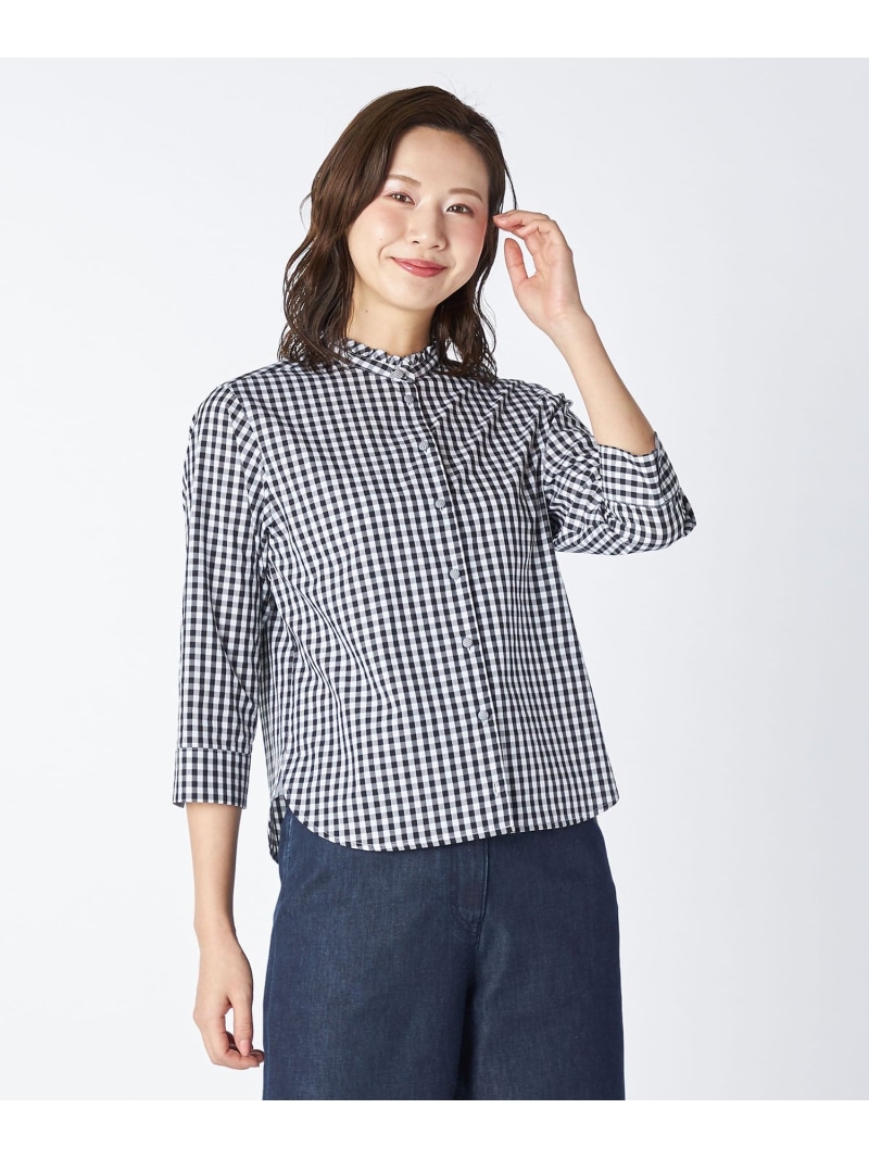 【Lサイズ】クラシックパターンブラウス KEITH キース トップス シャツ・ブラウス ブラック ネイビー【送料無料】[ Fashion]｜スキャパ／キース