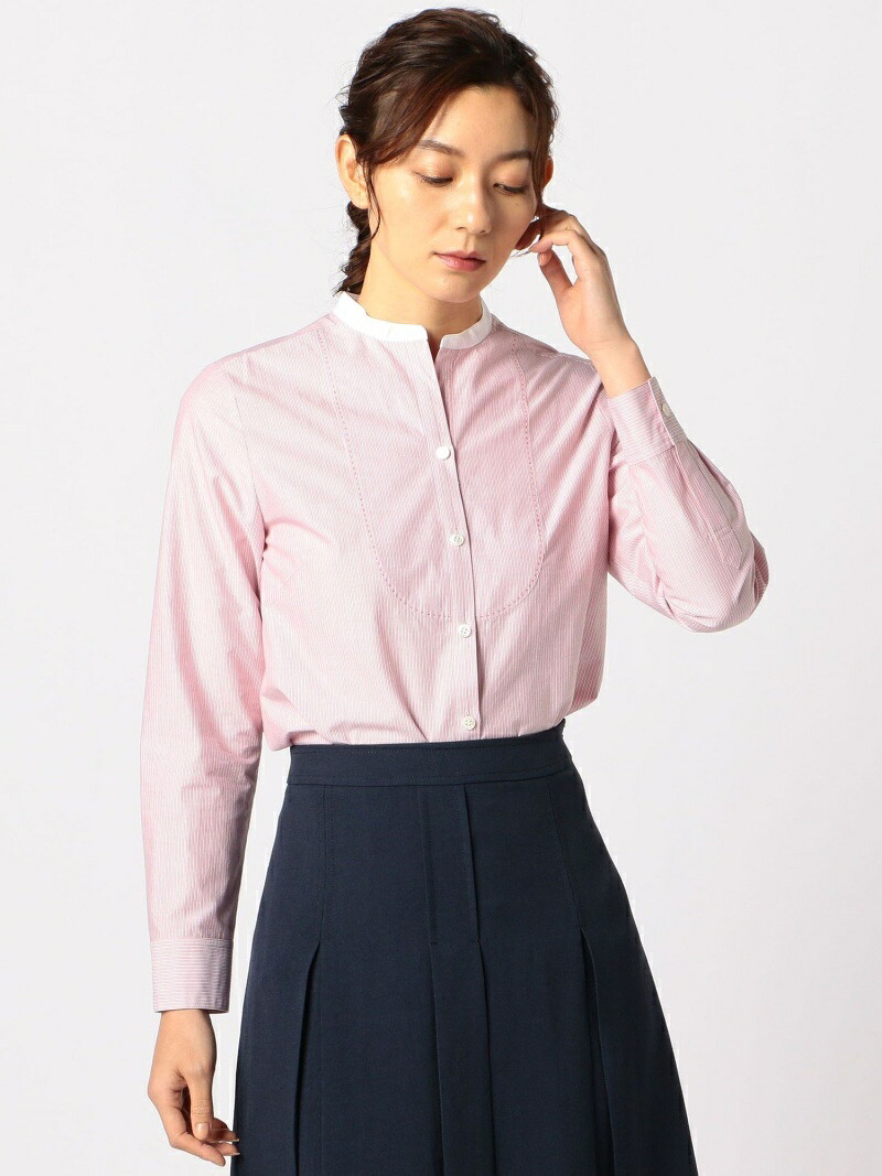 コードボーダーブラウス SCAPA スキャパ トップス シャツ・ブラウス ピンク ブルー【送料無料】[ Fashion]
