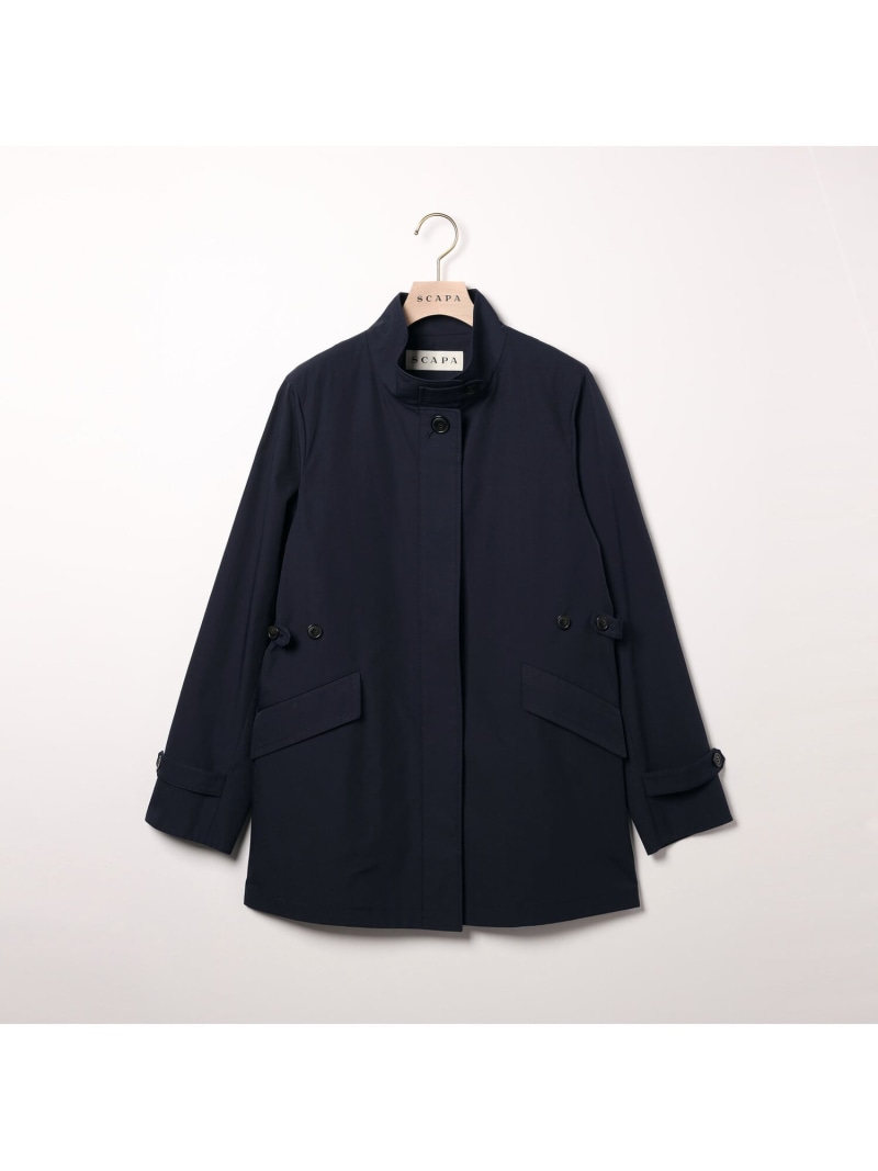 【SALE／37%OFF】シルキーシャンブレーコート SCAPA スキャパ ジャケット・アウター その他のジャケット・アウター ベージュ ネイビー【RBA_E】【送料無料】[ Fashion] 35,035円