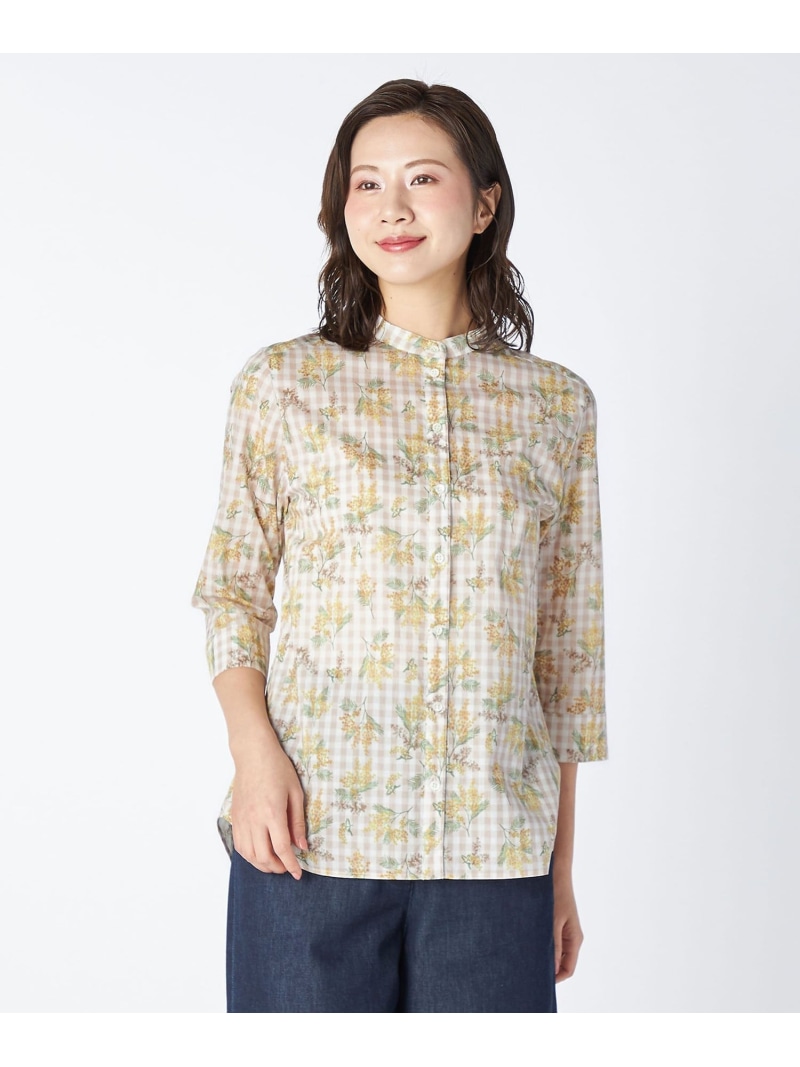 ミモザパッチワークブラウス KEITH キース トップス シャツ・ブラウス グレー ベージュ【送料無料】[ Fashion]