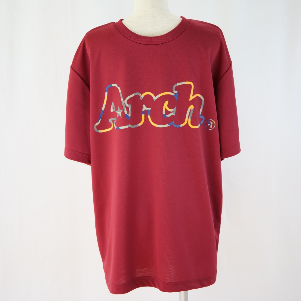 市場 Arch DRY バーガンディー アーチ logo outline Tシャツ camo tee バスケットウェア