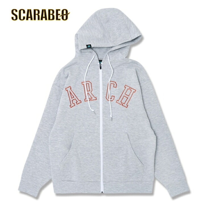 【在庫処分セール】アーチ college logo sweat zip parka【gray】 t724-114 アーチ バスケ ショーツ バスケットボール バスパン 男子 ウエア 大人 子供 Ｔシャツ バスケウエア｜スポーツショップSCARABEO