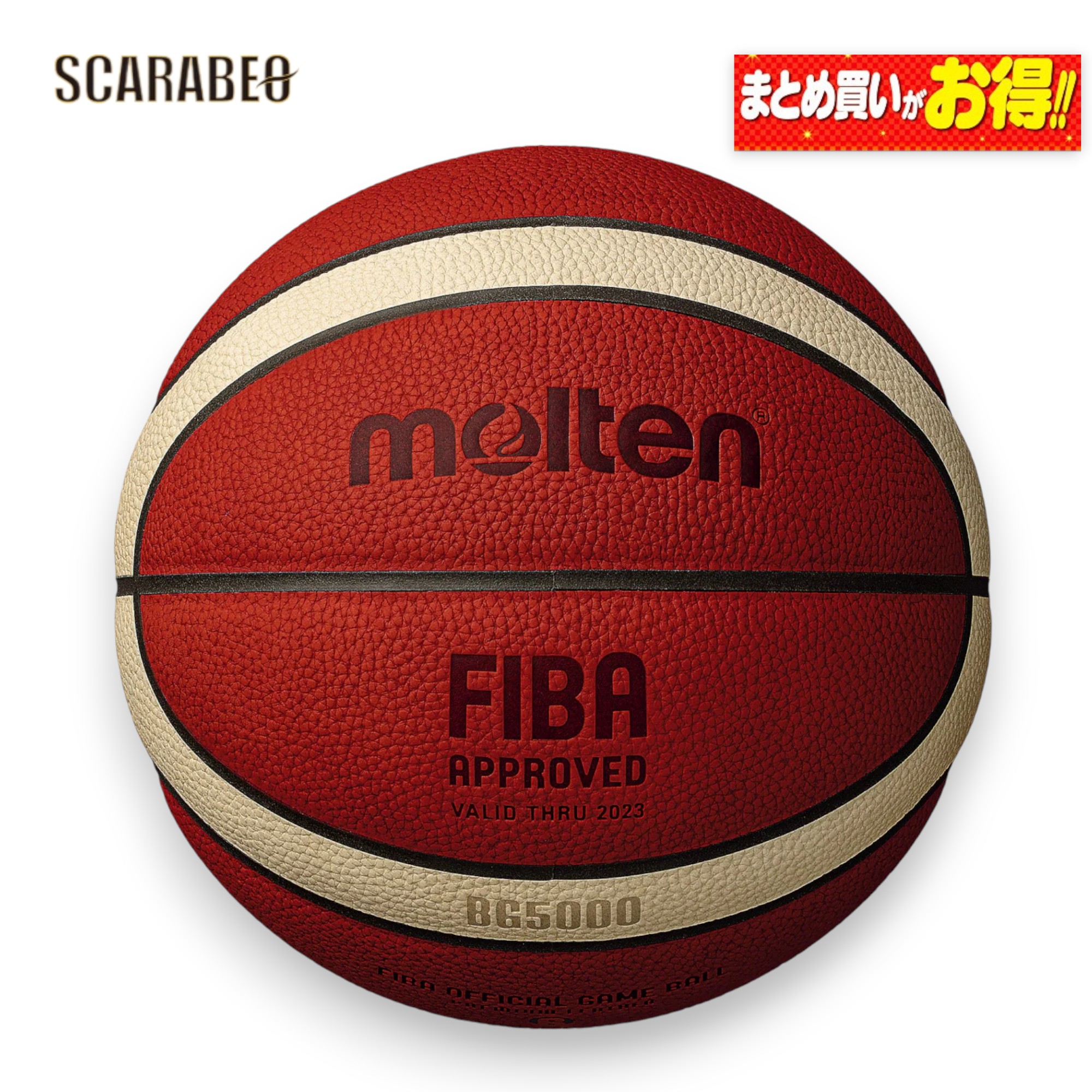【FIBA公式試合球】molten モルテン BG5000 6号球 B6G5000 天然皮革 バスケットボール 女子 中学生以上 室内用 b6g5000|スポーツショップSCARABEO