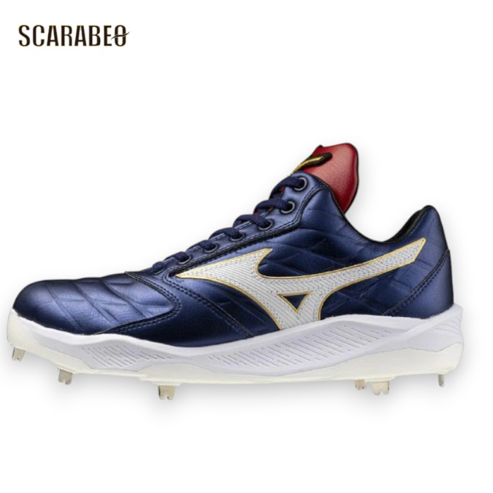 【P加工不可】ミズノプロ クッションレボプロ Ltd 金具スパイク 野球スパイク ミズノ MIZUNO 限定モデル 厚底 高反発 2E ネイビー 11gm263029|スポーツショップSCARABEO