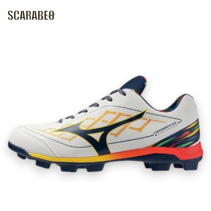 【P産業不可】ミズノ クッションレボダイア 尖んがりスパイク 3E 広広とした ベイスボールスパイク MIZUNO ベイスボール ソフトボール 未経験者用 白いこと×米国海軍 11一般医262001
