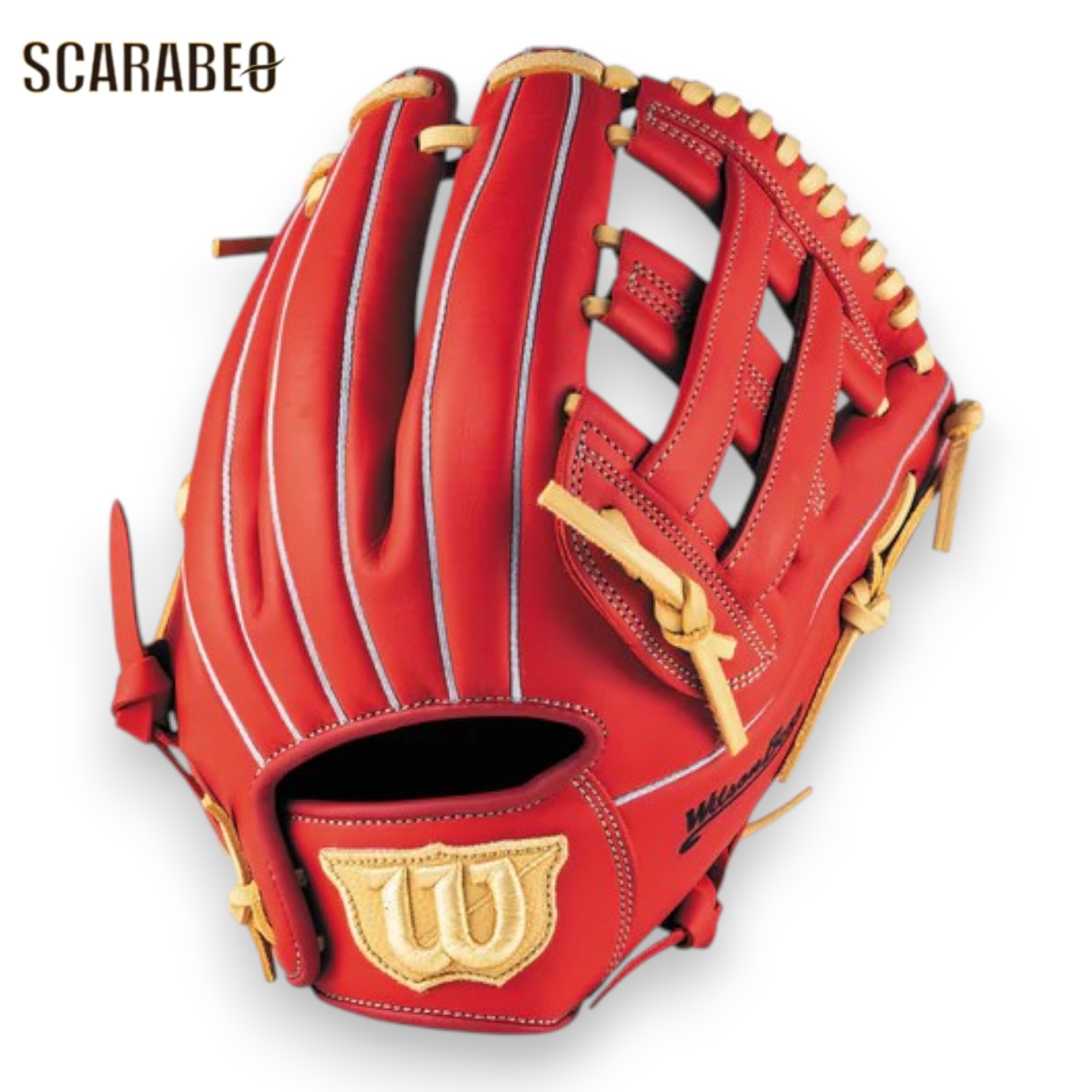 Wilson ウイルソン ソフトボール グローブ Bear DUAL L 赤いこと デュアル 子指2本入れ相応う おや指パッド 地球儀 ソフトボール用 即当てはめる能力のある 未経験者向け wbw104515