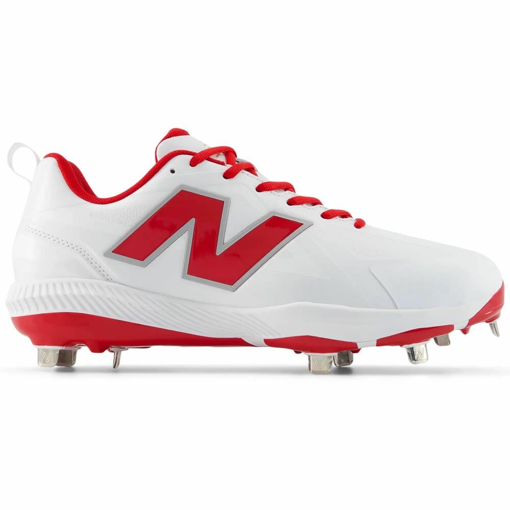 【P加工不可】New Balance ニューバランス 野球 金具スパイク 4E 1000 V1 Metal ホワイト レッド FuelCell ワイド 幅広 ベースボール スパイク m10005au｜スポーツショップSCARABEO