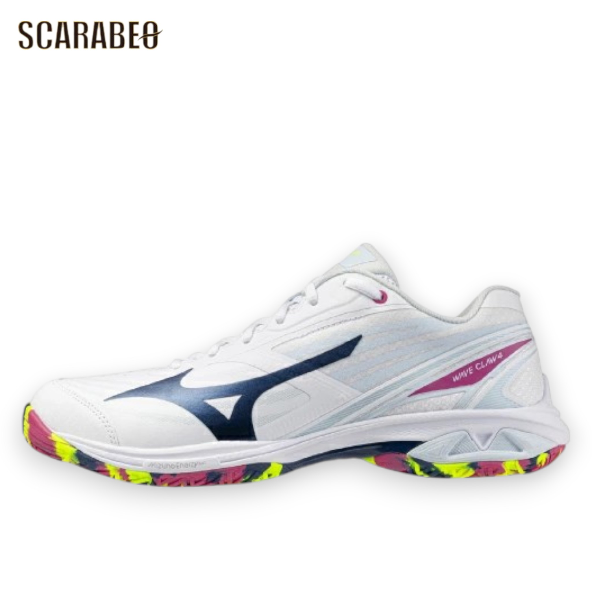 ミズノ ウエーブクロー4 バドミントンシューズ 3E ワイド ホワイト&times;アイスブルー MIZUNO WAVE CLAW 4 71ga264302｜スポーツショップSCARABEO