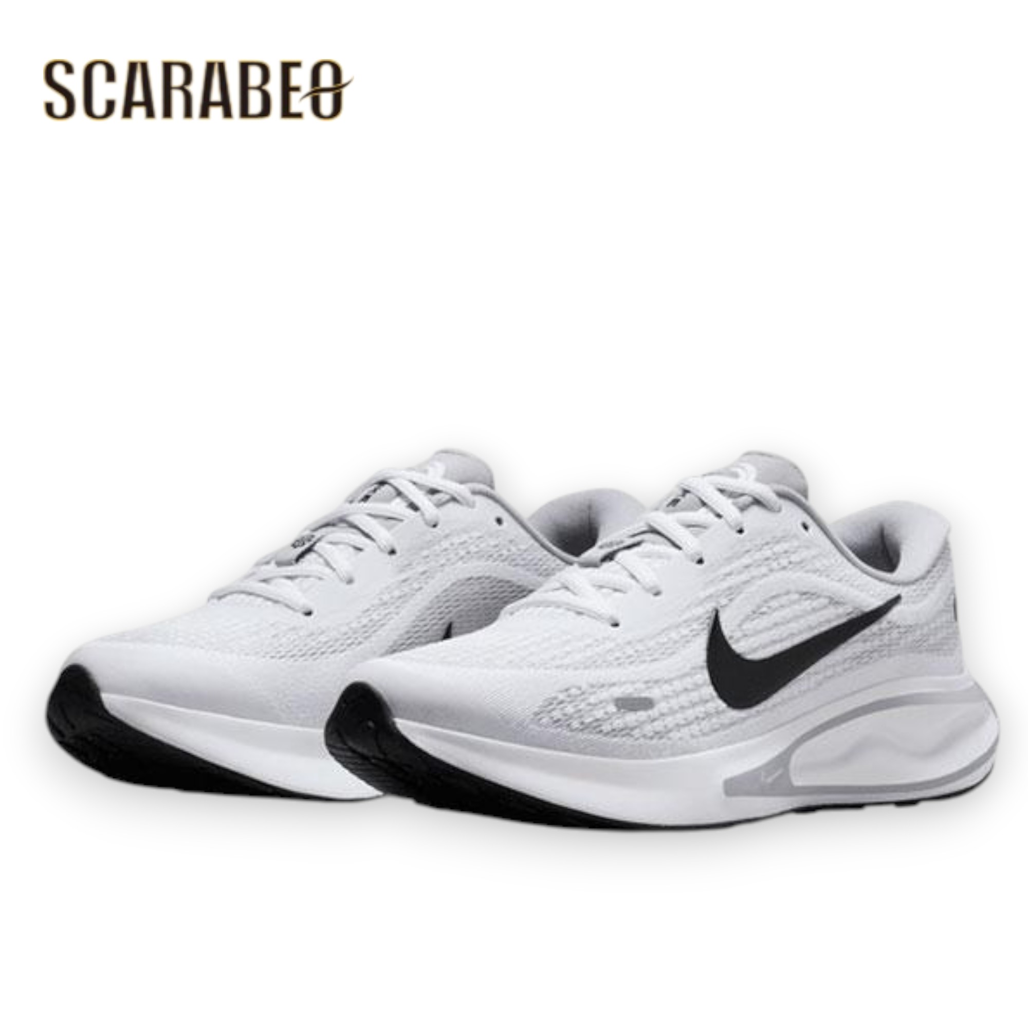 ナイキ 駈けっくらシューズ レディース NIKE JOURNEY RUN ジャーニーラン FJ7765-117 WHITE/BLACK-WOLF GREY 座布団 厚底 通い 通学 小股走り ウォーキング 運動競技 体育館 fj7765-117