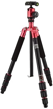 【中古】Fotopro 三脚 C-4i PLUS R 4段 中型 自由雲台 アルミ製 レッド 79747｜スカーレット2021